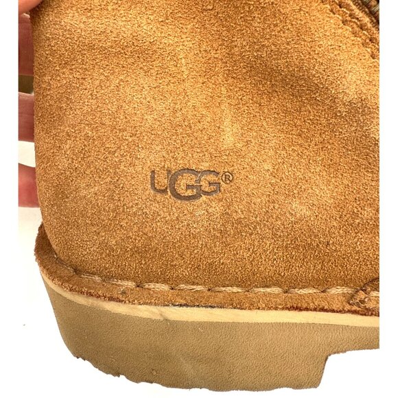 UGG Kayel Women's Chestnut Suede Shearling-Lined Ankle Boots Side Zipper Size 8 - Picture 9 of 12
